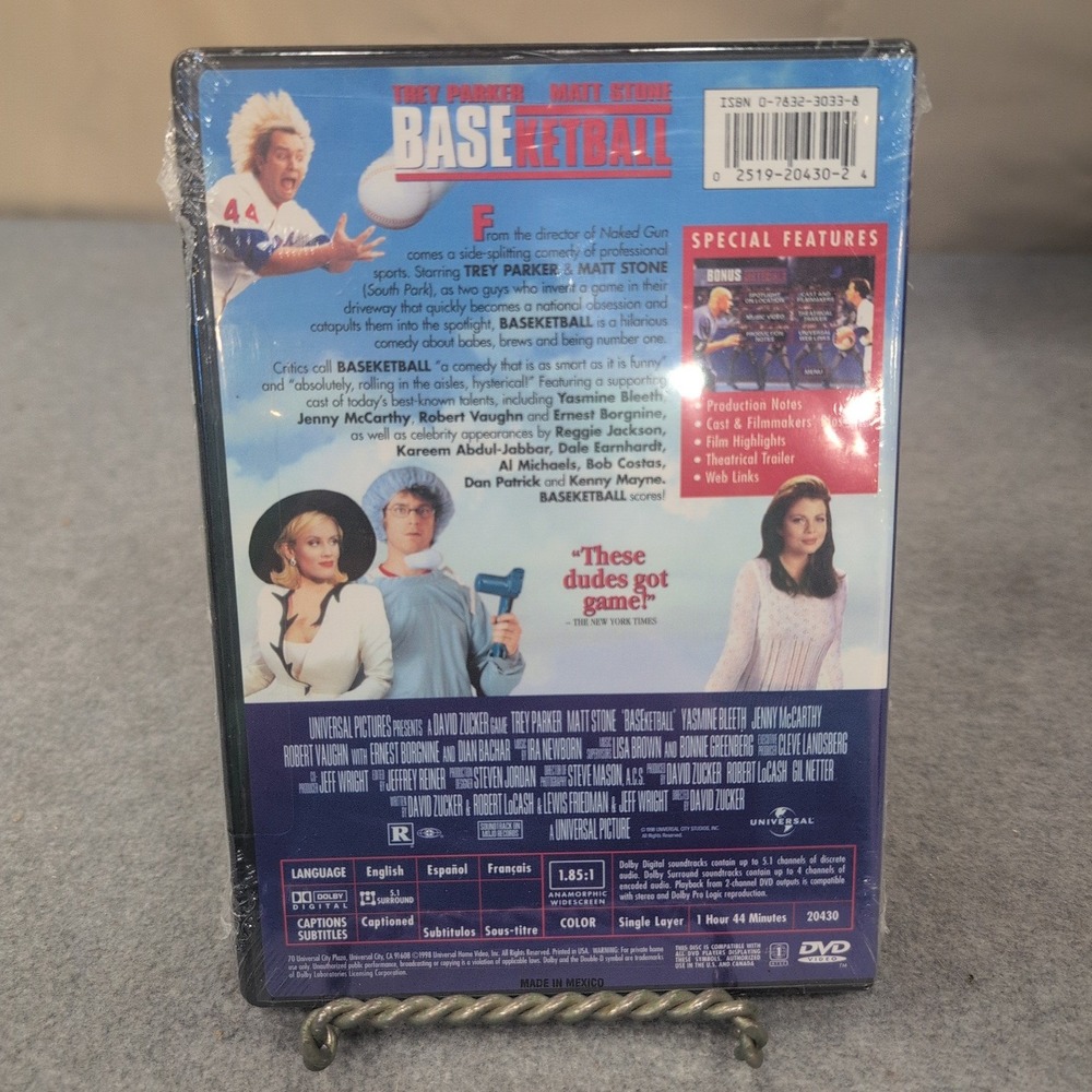BASEketball DVD 1998 Widescreen Trey Parker Matt Stone David‎ Zucker New Sealed - Picture 2 of 2